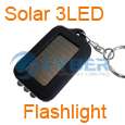 Keychain Portable 3 LED Flashlight Solar Powered Torch  