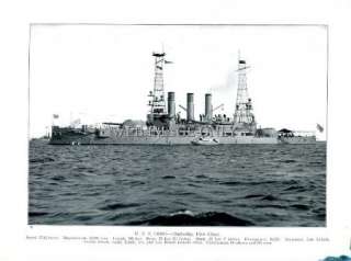 VINTAGE PRINT WWI BATTLESHIPS USS OHIO, ( BATTLESHIP, FIRST CLASS 