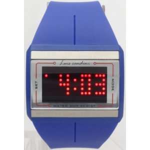  LED TOUCH SCRREN Digital Watch Square Case Blue Plastic 