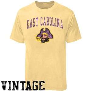  NCAA East Carolina Pirates Gold Big Arch n Logo Heathered 