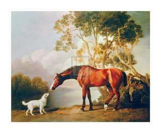 GEORGE STUBBS Bay Horse and White Dog lake PRINT  