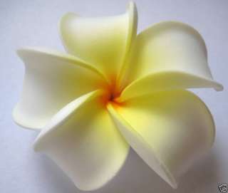 Hawaiian Hawaii Flower Bridal Wedding Party Hair Clip White Yellow 