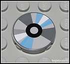 Lego x1 Gray CD DVD ★ Round Tile Compact Disc Pattern Minifigure NEW