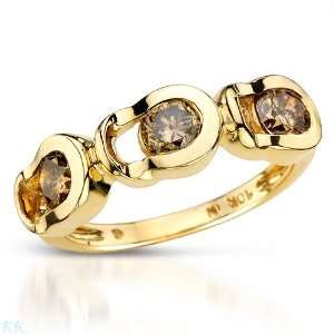 CleverEves 1.15.Ctw I1 I2 Color C3 C4 Diamonds Gold Ring 