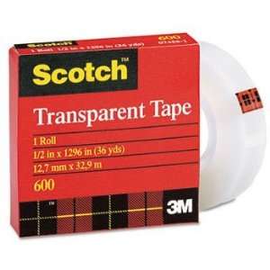  Scotch® Transparent Glossy Tape TAPE,CELLO,TRANS,1/2X1296 