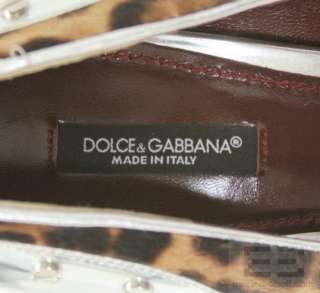 Dolce & Gabbana Leopard Pony Hair & Silver Studded Leather Heels Size 