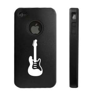 Apple iPhone 4 4S 4G Black D1936 Aluminum & Silicone Case Cover Guitar 