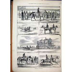   1874 Sketches Newmarket Birdcage Horse Racing Gallop