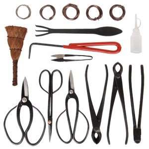   Bonsai Tree Tool Kit 10 Piece Set Carbon Steel Shear Cutter Wire Bag
