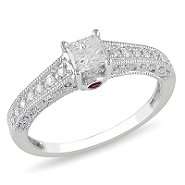 Tradition Diamond 14k White gold 1ctw Princess Diamond Solitaire Ring