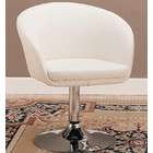Coaster Accent Arm Chairs White Faux Leather Polished Chrome Finish