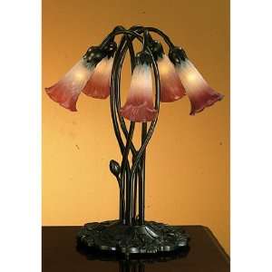 16.5H Pink/White Pond Lily 5 Light Accent Lamp