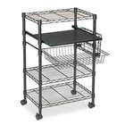     Multipurpose Wire Cart, 5 Shelf, 1 basket, 23w x 15d x 37h, Black