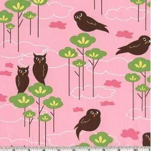   Couturier Owls Petal Pink Fabric By The Yard Arts, Crafts & Sewing