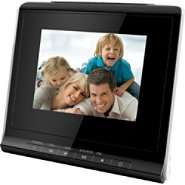Coby 3.5 in. Digital Photo Frame with Alarm Clock   Black 