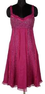 NEW $190 Tracy Reese Anthropologie Bead Embellishment Pink Silk Dress 