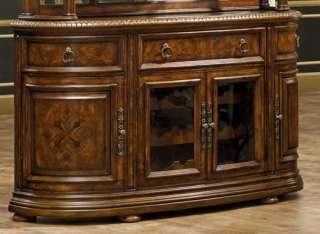 Antiqued Walnut Jacobean China Cabinet  
