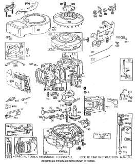   Briggs & stratton gas engine   Replacement parts (167 parts