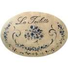 Stupell Industries Black with Roses La Toilette Oval Bath Plaque
