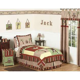  Monkey 4 piece Boys Twin size Bedding Set 