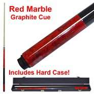 Trademark Red Marble Billard Graphite Pool Cue Stick 