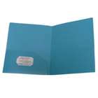 JAM Paper Sea Blue Heavy Duty Plastic 2 Pocket Presentation Folder 