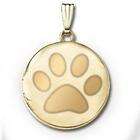 PicturesOnGold 14k Yellow Gold Round Dogs Paw Print Picture 