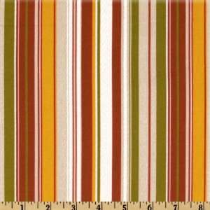  44 Wide Mid Century Modern Stripe Red/Gold Fabric By The 