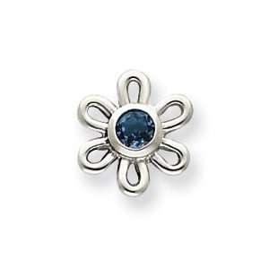  Sterling Silver Blue Topaz Flower Earrings Jewelry