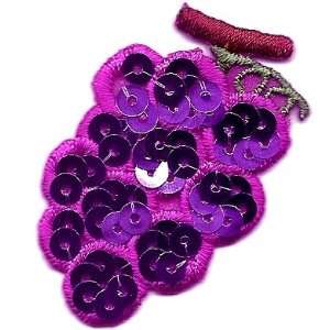 BUY 1 GET 1 OF SAME FREE/Fruit/Grapes, Sequin & Embroidered Iron On 