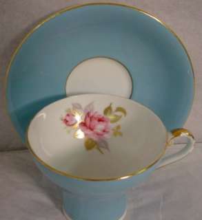 AYNSLEY china 2225 pattern BLUE Cup & Saucer Set  