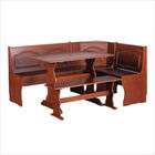 Linon Chelsea 3 Piece Dining Nook Set in Walnut