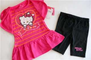 HELLO KITTY Girls 2T 3T 4T Set OUTFIT Shirt Top Shorts Tunic  