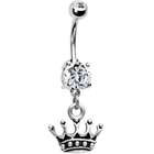 Body Candy Handcrafted Crystalline Gem Princess Crown Belly Ring