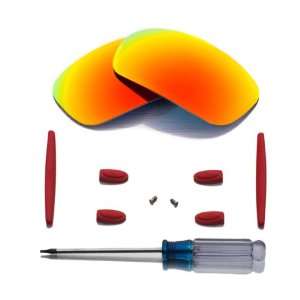   Lenses And Fire Red Earsocks For Oakley X Squared