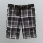 Roebuck & Co. Mens Belted Plaid Shorts