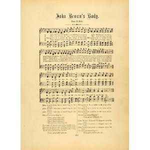  1894 John Browns Body Song Civil War Union March Music 