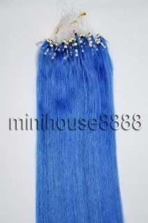 100S 20 Loop/Micro Rings Hair Extensions #blue, 50g  