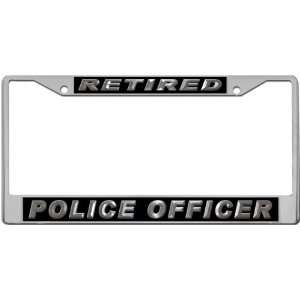Retired   Police Officer Custom License Plate METAL Frame from Redeye 