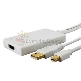 Mini DisplayPort Video +USB Audio to HDMI Cable Adapter  