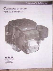 1999 Kohler Command Engine Manual 11   16 HP Vertical s  
