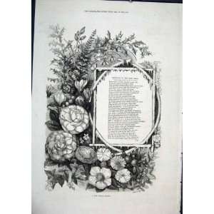  New Year Wreath Poetry Old Print 1871 Fine Art 1871