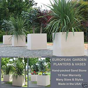 Square YARD PLANTER Outdoor Landscape Vase SAND STONE  