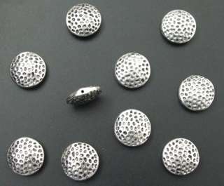 48 Tibetan Silver Large Crafted Round Disc Beads  