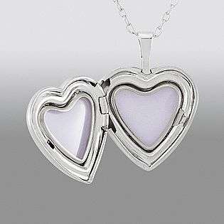 Diamond Accent Starburst Heart Locket in Sterling Silver  Jewelry 