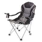 Picnic Time Reclining Camp Chair, Black and Gray
