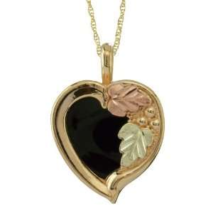   mm Heart shaped Onyx Stone from Black Hills Gold by Coleman Jewelry