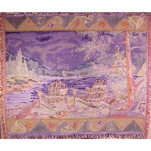  Relaxing By The Lake Throw Blanket