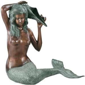  Home Garden Mermaid Fountain Statue Sculpture Figurine