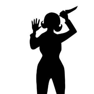  Psycho Lady Window Poster Silhouette 